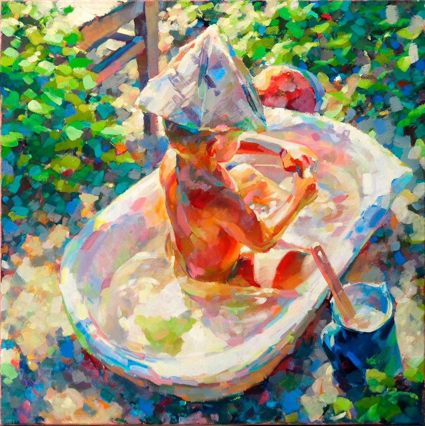 Ваня в ванне в саду (Vanya in the bath in the garden), 2017