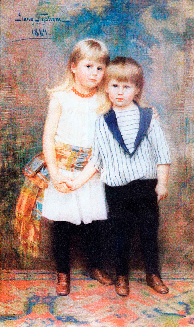 Portrait of two children / Margareta Arvida Eugenia Herman and Anders Herman (Портрет двух детей / Маргарета Арвида Евгения Герман и Андерс Херман), 1889