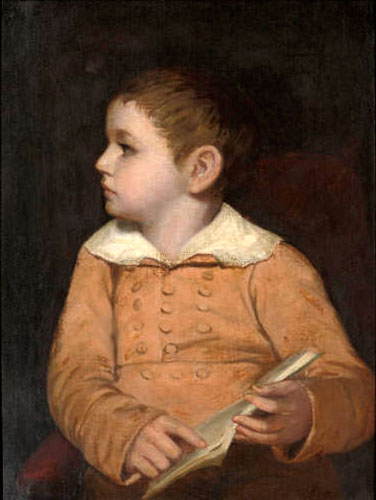 Portrait of a young boy, traditionally identified as George Moore of Trieste, in a brown smock, holding a book (Портрет мальчика, по традиции идентифицированного как Джордж Мур из Триеста, в коричневой толстовке с книгой)