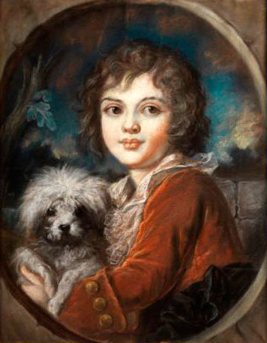 Portrait of a boy with a white pudel (Портрет мальчика с белым пуделем)