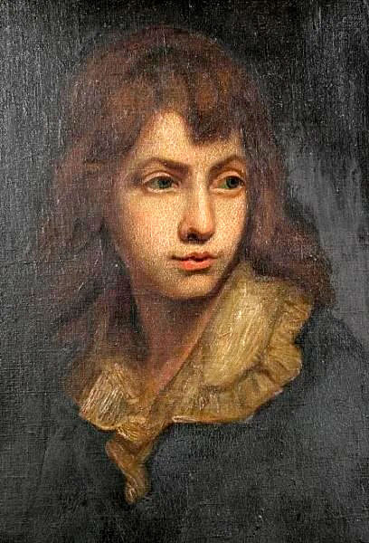 Portrait of a young boy, bust-length, in a black coat and a white chemise (Бюстовый портрет мальчика в черном камзоле и белой сорочке)