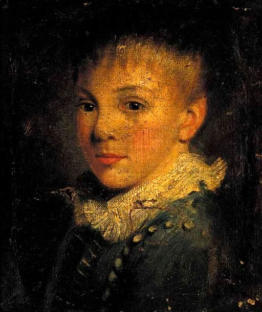 Portrait of a young boy, bust-length, in a turquoise tunic (Бюстовый портрет мальчика в бирюзовой тунике)