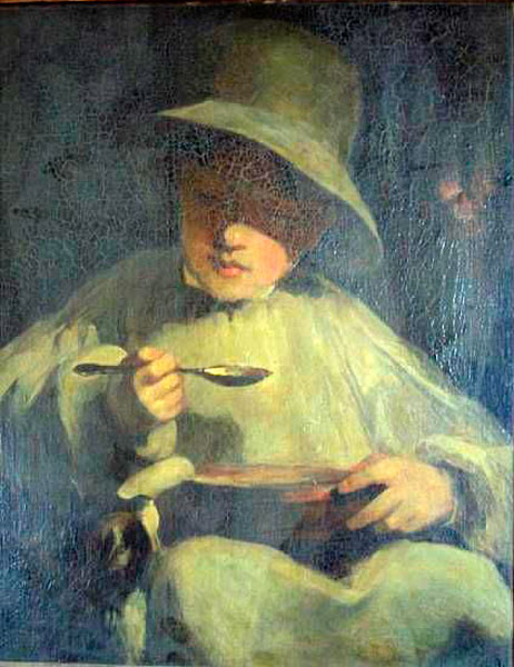 Portrait of a young boy drinking soup (Портрет мальчика, поедащего суп)