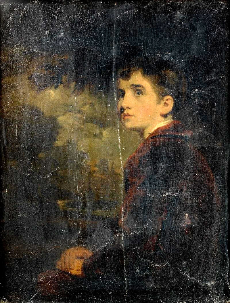 Portrait of a boy, half-length, in a red coat, seated in a landscape (Поясной портрет мальчика, в красном камзоле, сидящего в пейзаже)