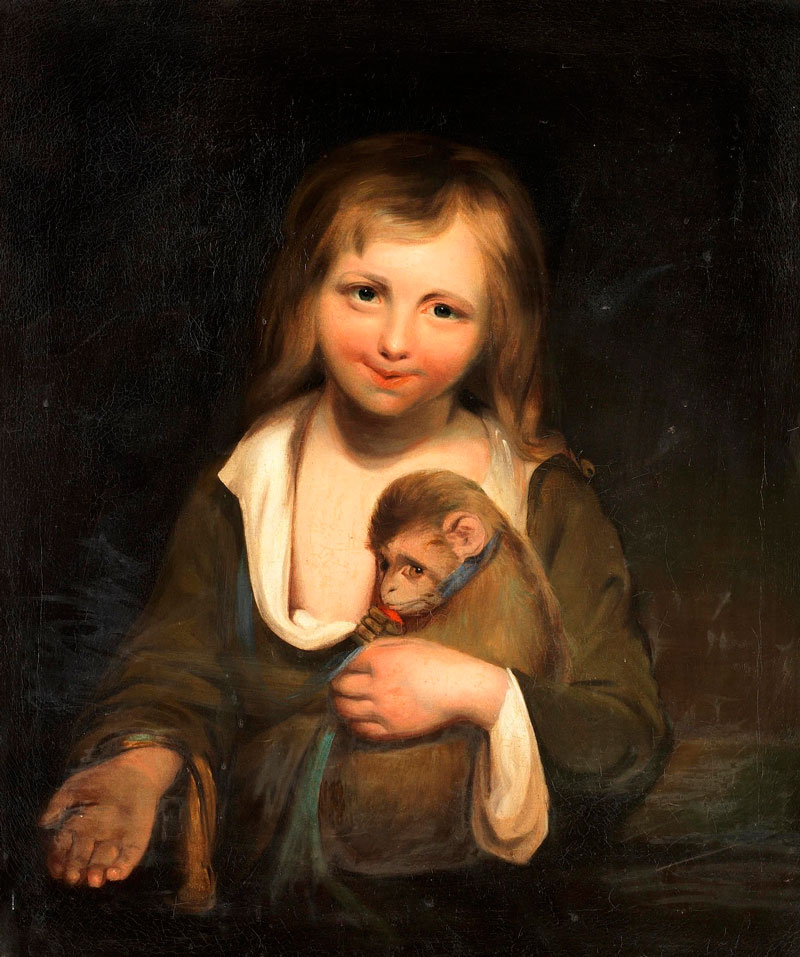 A beggar boy holding a monkey (Нищий мальчик с обезьянкой)