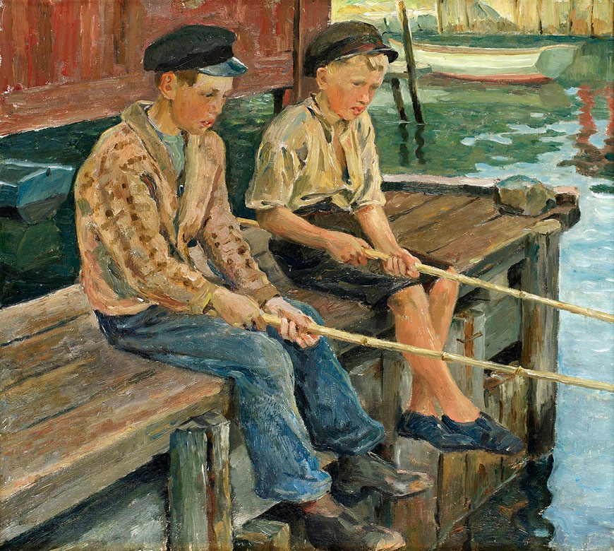 Boys fishing (Мальчики, ловящие рыбу)