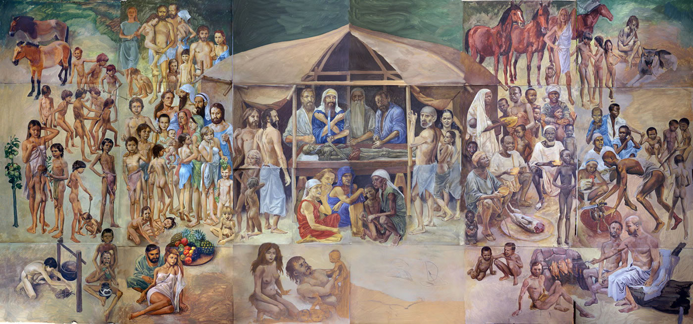 Пpaoтeц Hoй paздeляeт мoщи Aдaмa (Forefather Hoah divides the relics of Adam), 1995