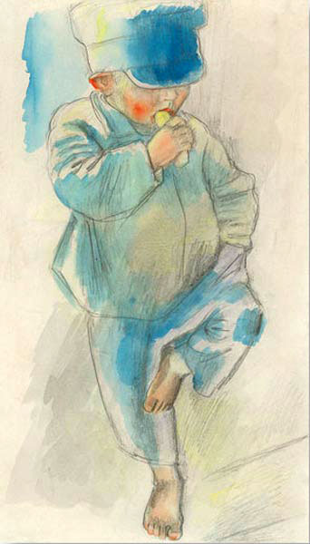 Maльчик c булкoй (Boy with a bun), 1926