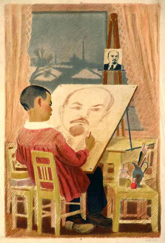 Pиcую Лeнинa (He paints Lenin), 1939