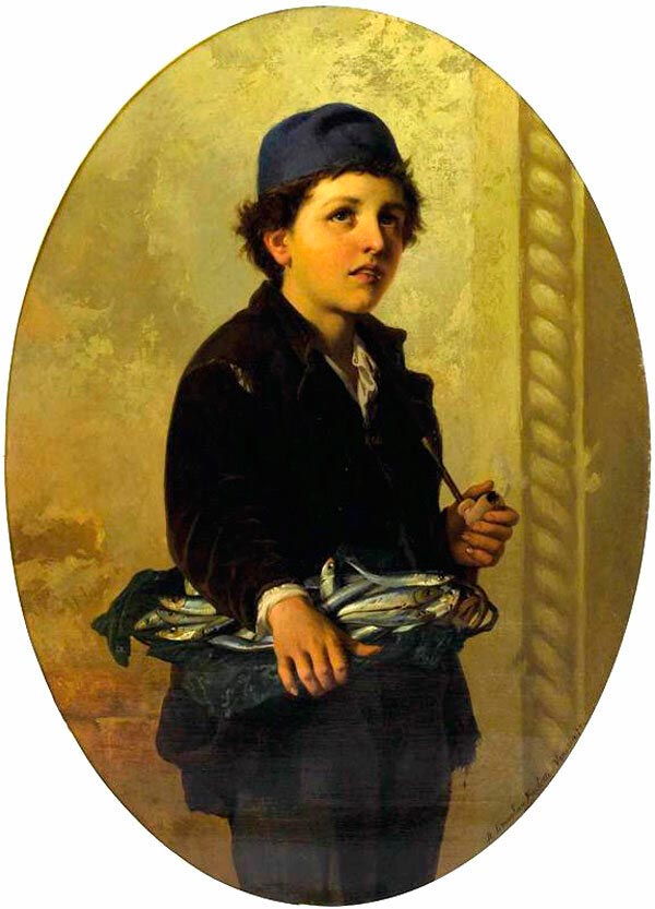 Young boy with fish (Мальчик с рыбой), 1872