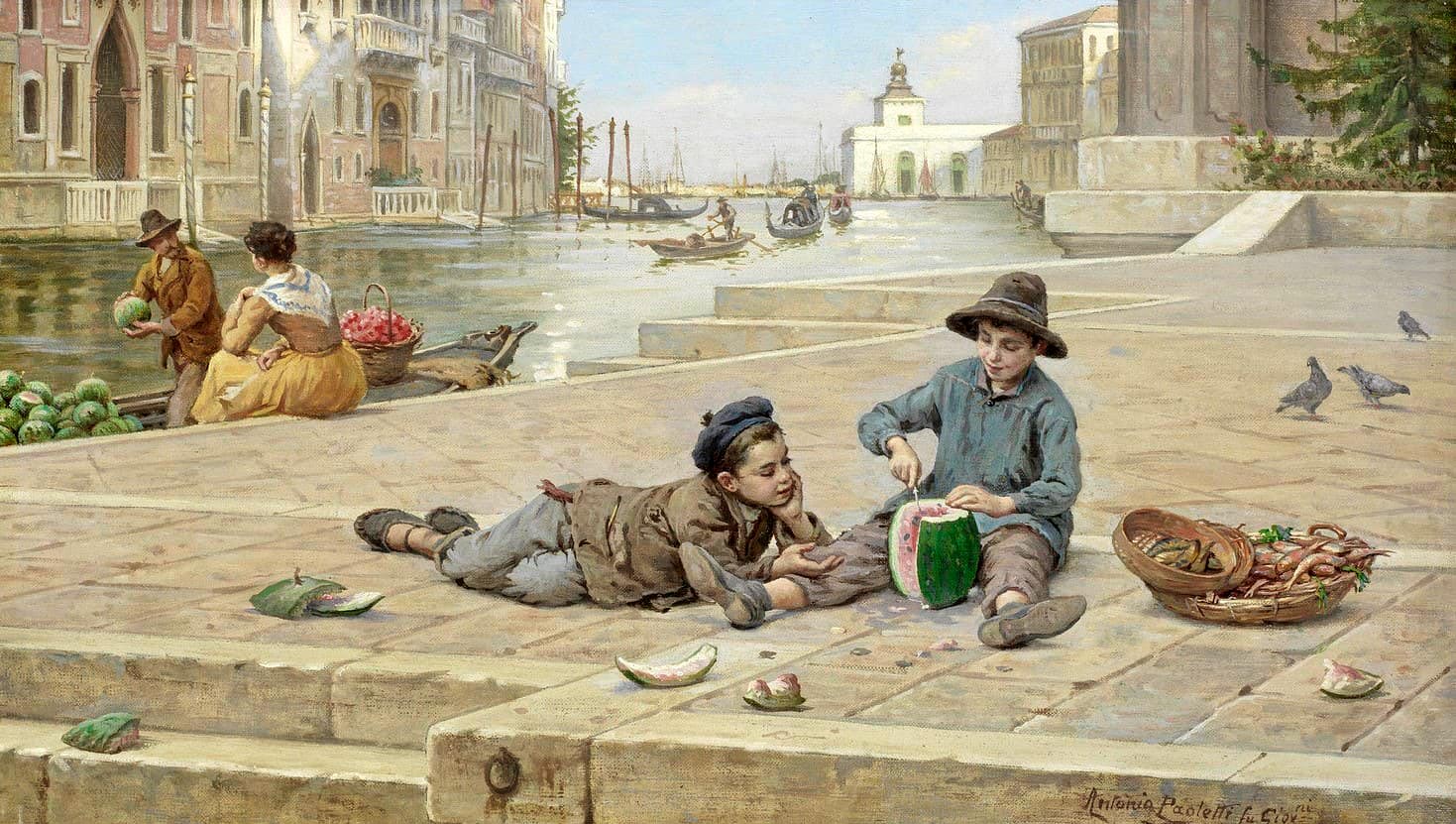 Venezia, la scorpacciata di anguria (Венеция, праздник арбуза)