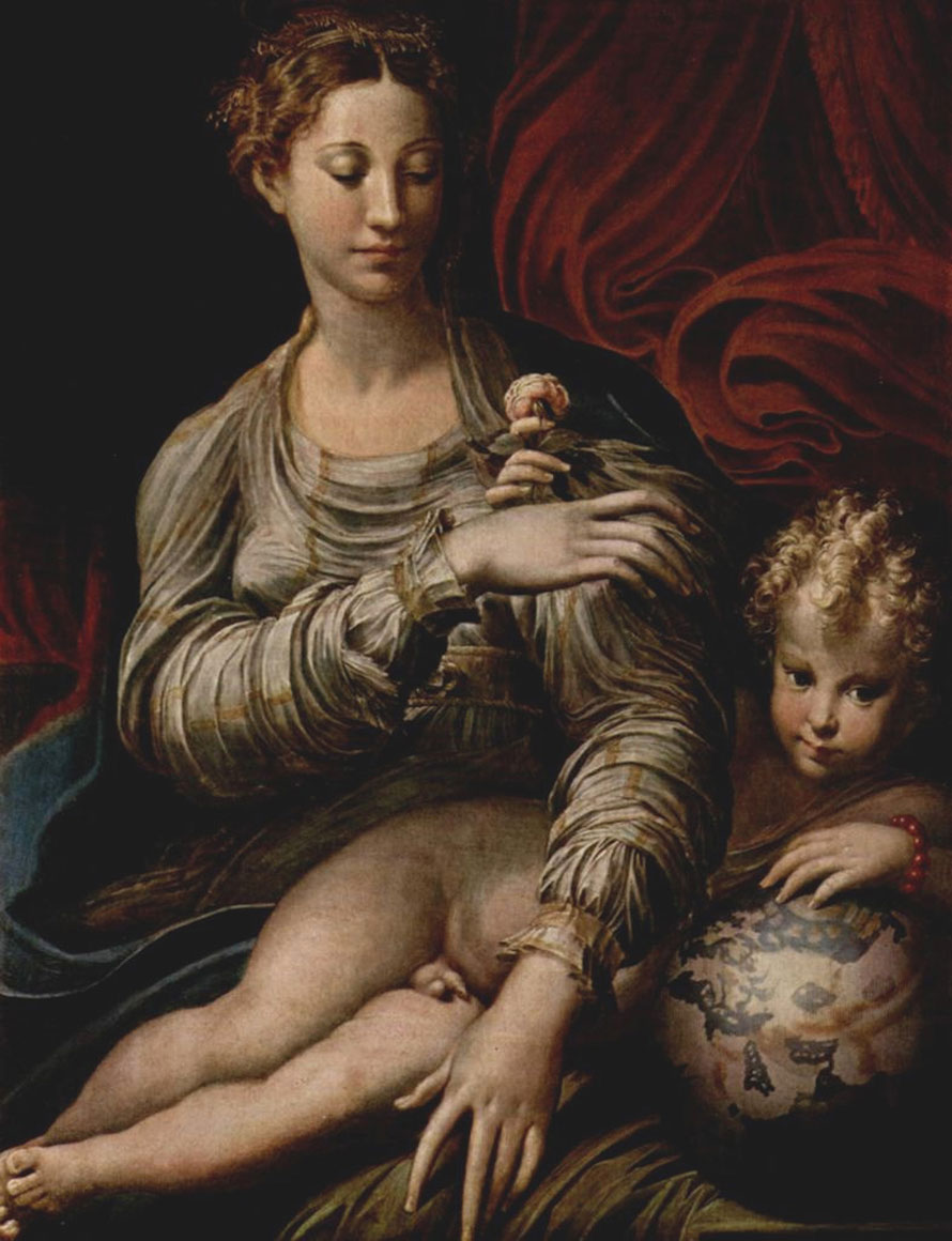 Madonna of the Rose (Мадонна с розой), 1528-1530, Gemaldegalerie, Dresden, Germany