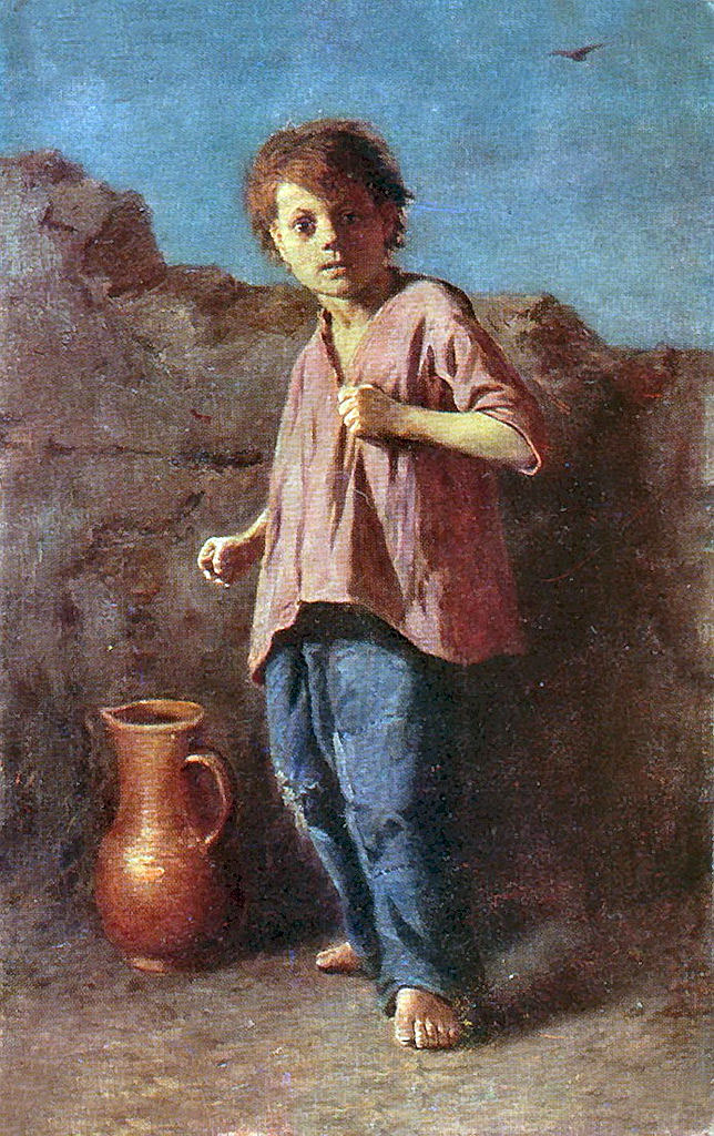 Мальчик, готовящийся к драке (A boy ready for fight), 1866