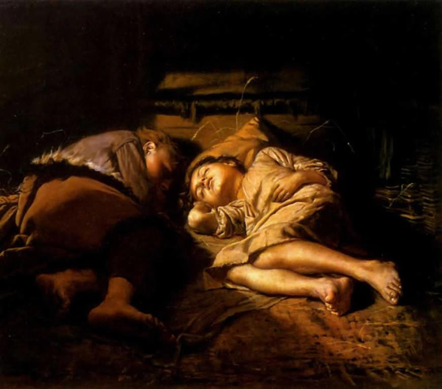 Спящие дети (Sleeping Children), 1870