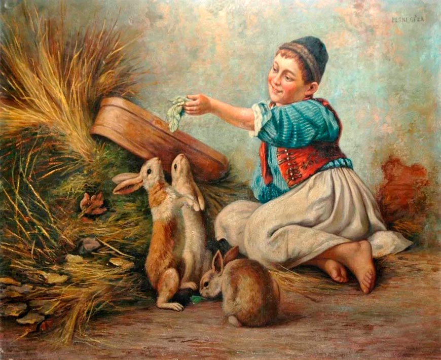 Feeding Rabbits (Кормление кроликов)