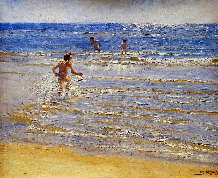 Sunshine at Skagen. Boys Swimming (Эскиз, побережье Скагена. Плавающие мальчики), 1892