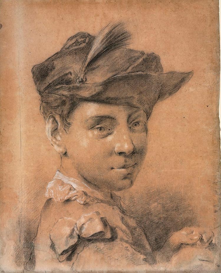 Head of a young man wearing a hat (Голова молодого человека в шляпе), before 1735