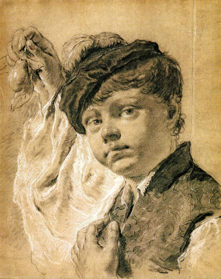 A boy holding a pear (Мальчик с грушей), c.1737