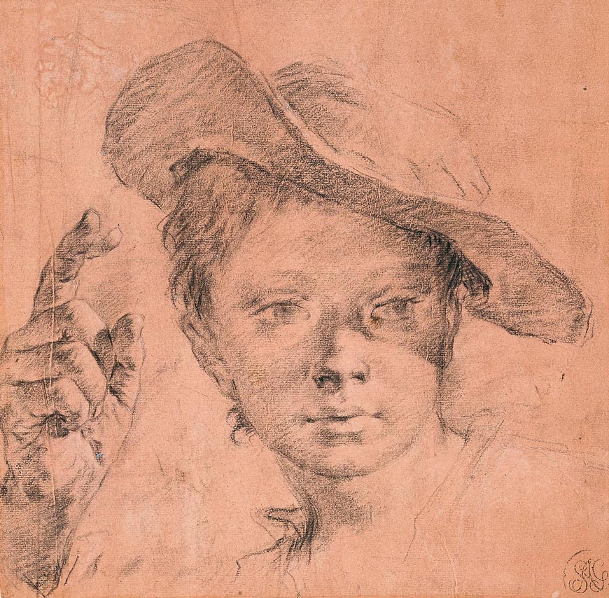 Portrait of a boy pointing with his right hand (Портрет мальчика, указывающего правой рукой), 1740-1745