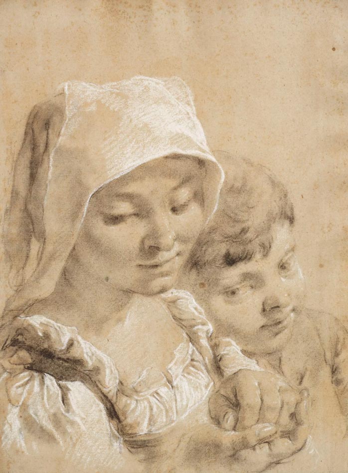 Head of a boy and a girl in a white peasant's cap (Голова мальчика и девочка в белой крестьянской шапке)