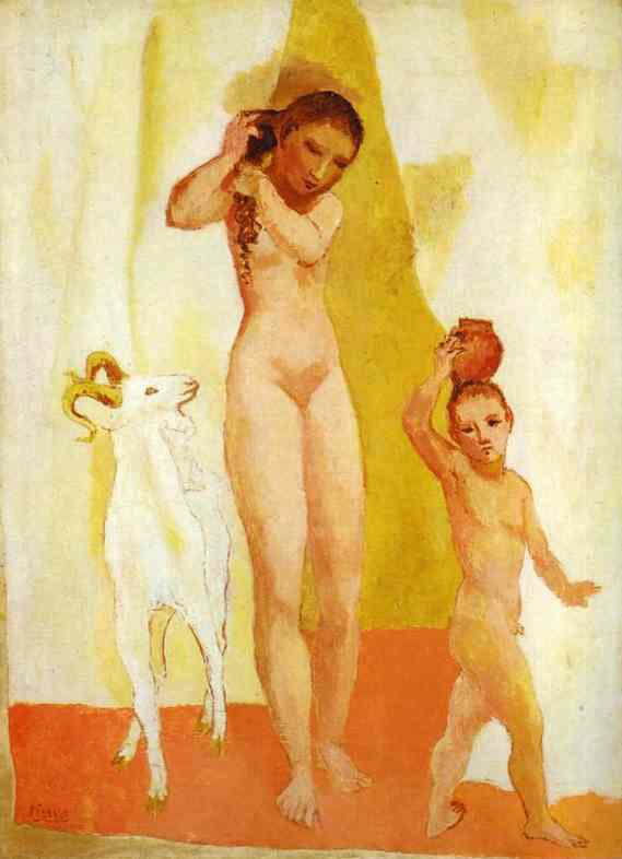 Young Girl with a boy and a Goat (Девушка с мальчиком и козлом), 1906