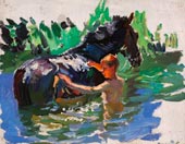 Study for the painting 'Bathing horses'. Bathing horses #14