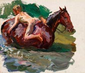 Study for the painting 'Bathing horses'. Bathing horses #01