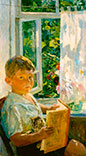 Portrait of a grandson or By the window