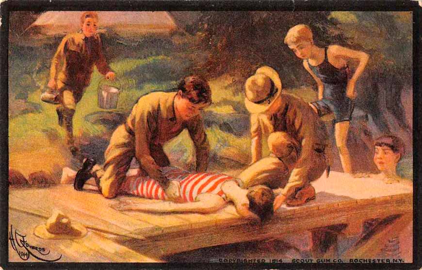 Scouts First Aid (Оказание первой помощи скаутами), 1914