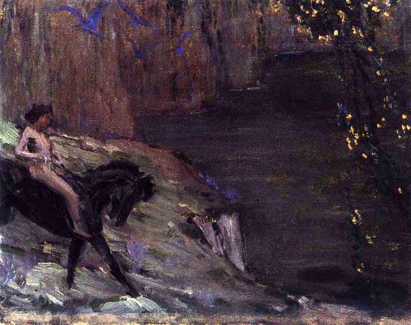 Rider on a Black Horse by the Lake (Всадник на чёрном коне на берегу озера), 1903 - 1904