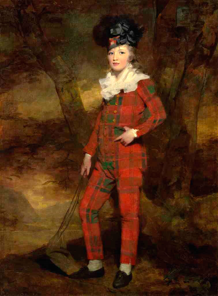 Portrait of Sir Evan Murray-MacGregor of MacGregor, 2nd Bt., K.C.B., K.C.H., 19th Chief of Clan Gregor, as a Boy, full-length, in tartan, in a landscape (Портрет сэра Эвана Мюррея-Макгрегора из Макгрегоров, 2-го баронета, рыцарь-коммандора Ордена Бани, рыцарь-коммандора Гвельфского ордена, 19-го главы клана Грегора как мальчика, в полный рост, в тартане, в пейзаже)