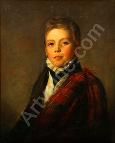 Portrait of a boy, bust-length, in a tartan sash (Бюстовый портрет мальчика в тартановом поясе)