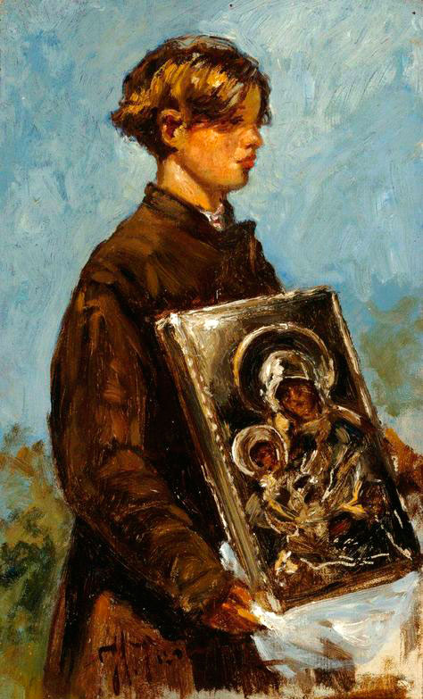 Мальчик, несущий икону (Boy carrying an icon), 1880