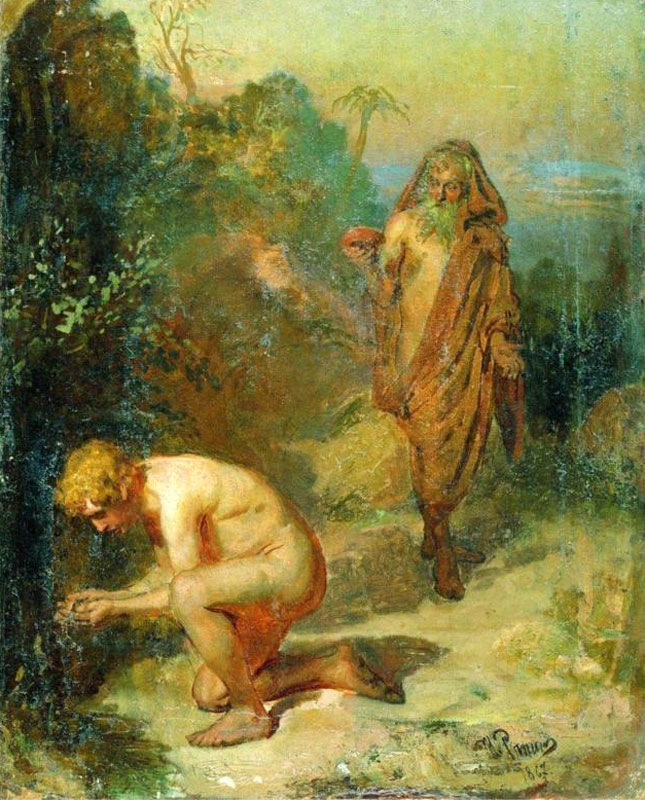 Диoгeн и мaльчик (Diogenes and boy), 1867