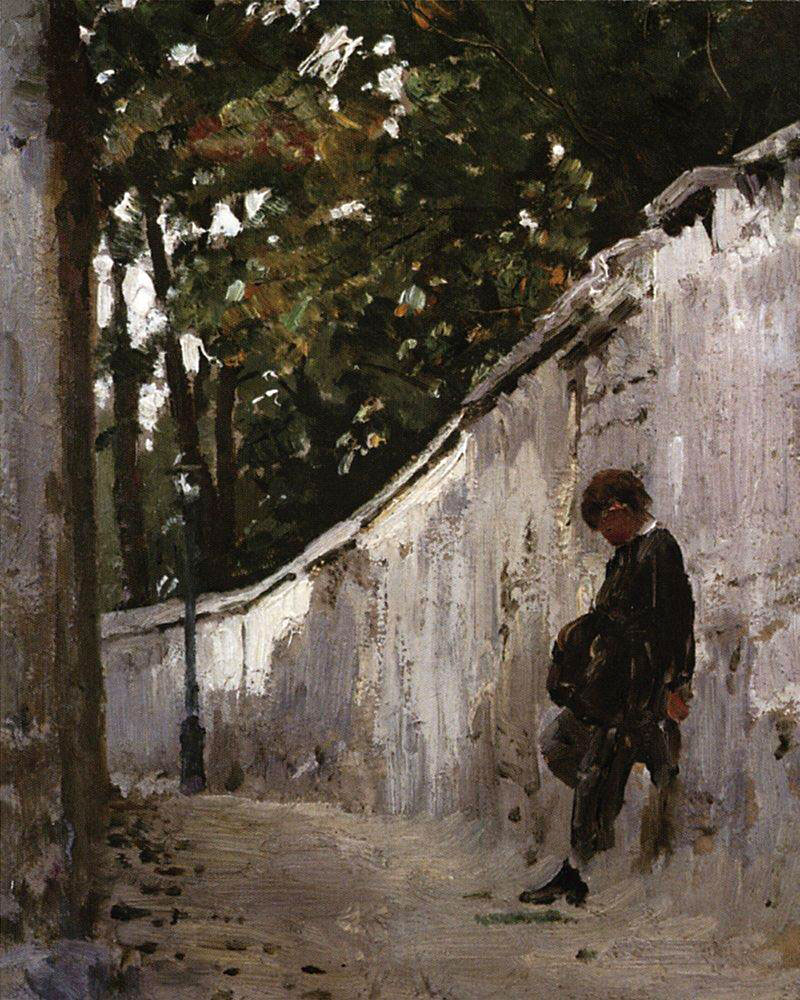 Пapижcкий этюд. Maльчик у cтeны caдa. Moнмapтp (Parisian Study. The boy at the garden wall. Montmartre), 1876