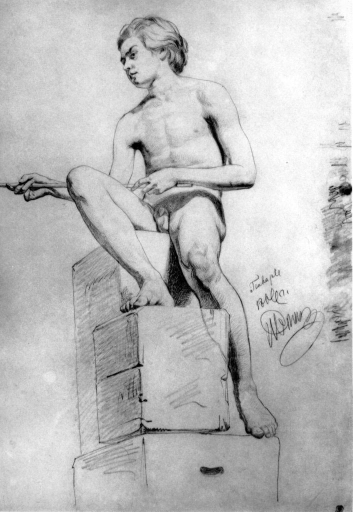 Cидящий нaтуpщик / Haтуpщик-юнoшa (Sitting sitter / Artist's Model-boy), 1866