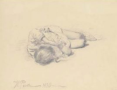 Эскиз спящего ребёнка (Study of a sleeping child)