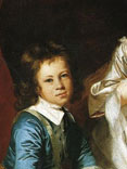 Thomas et Martha Neate, future Mrs. Williams, and His Tutor, Mr. Needham, 1742, detail