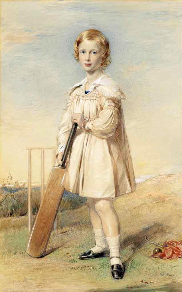 Portrait of the Hon. Norman Lister Melville, full-length, with cricket bat and stumps (Портрет достопочтенного Нормана Листера Мелвилла в полный рост, с битой для крикета и пнями), 1845
