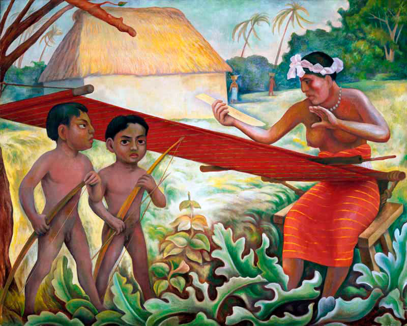 La tejedora y los niños (Ткач и мальчики), 1953