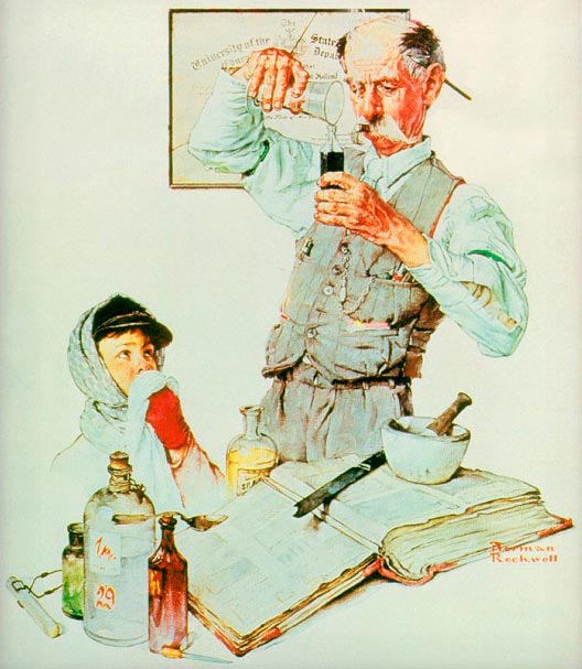 Pharmacist / Apothecary, Druggist and Boy with a Cold (Фармацевт / Аптекарь и мальчик с простудой), 1939