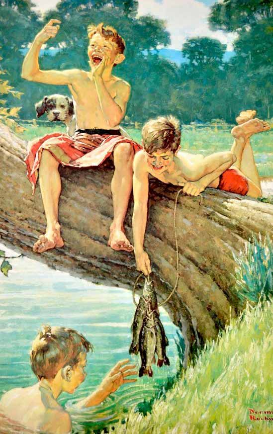 Three boys fishing (Три рыбачущих мальчика)