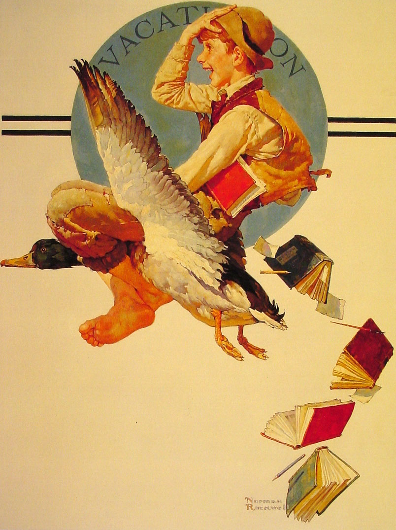 Vacation Boy riding a Goose (Мальчик на каникулах, объезжающий гуся), 1934