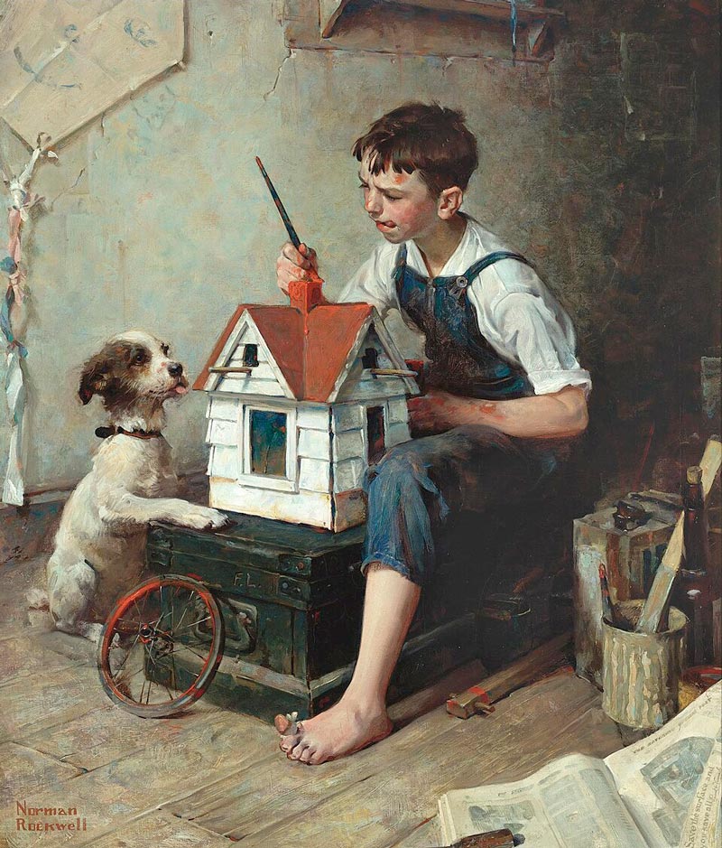 Painting the little House (Раскрашивание маленького домика), 1921