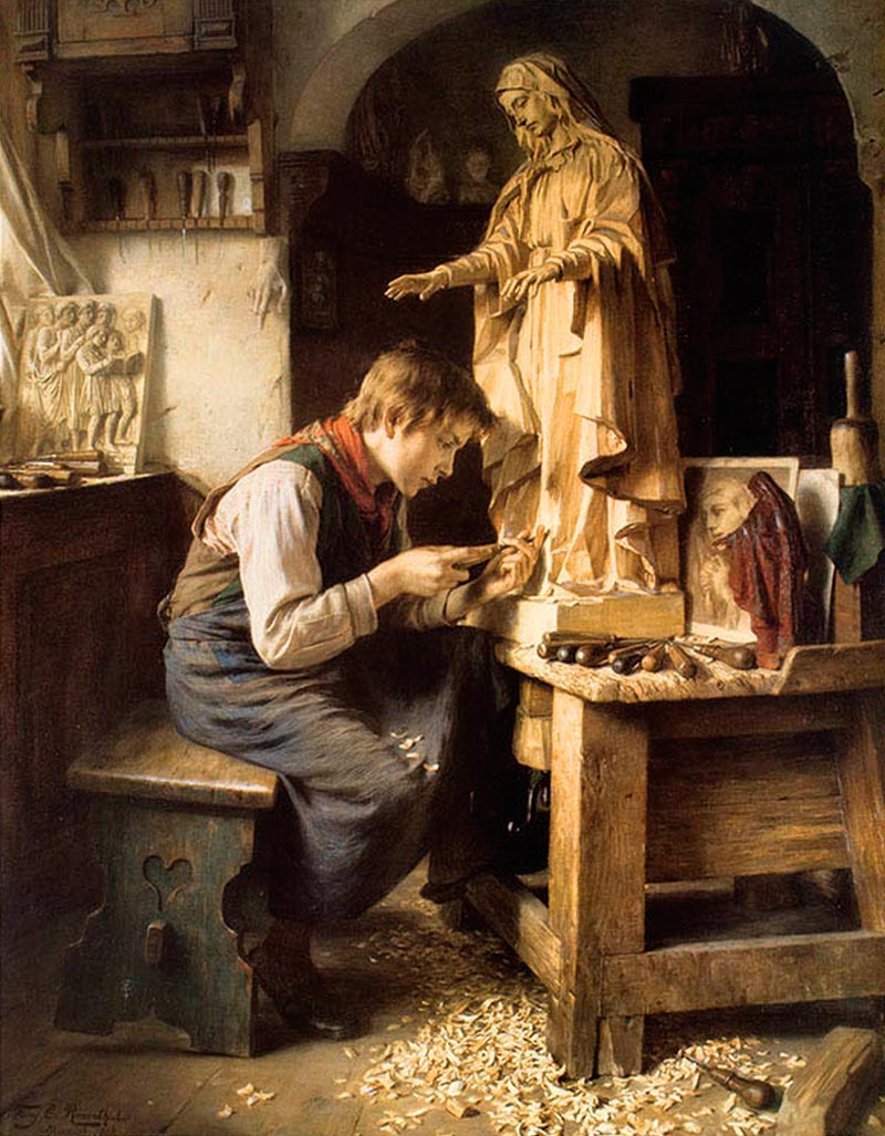 Sculptor in his studio / His Madonna (Скульптор в студии / Его Мадонна)