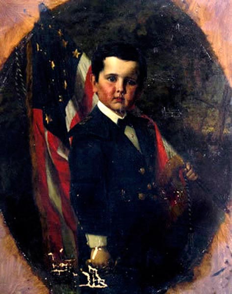 Young boy with American flag (Мальчик с американским флагом)