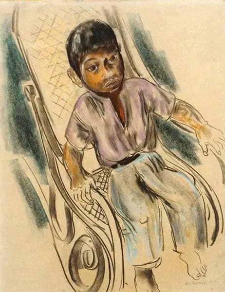 Boy on a rocking chair (Мальчик в кресле-качалке)