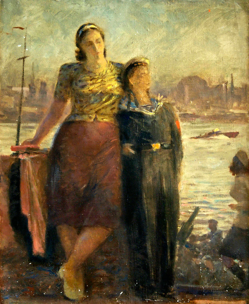 На набережной (On the embankment), 1950е