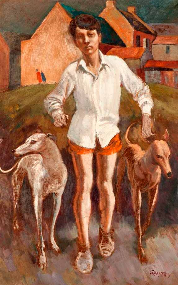 Boy with a greyhounds (Мальчик с борзыми)