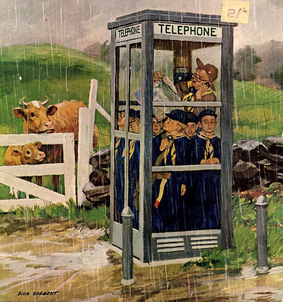 Cub Scouts In Phone Booth (Бойскауты в телефонной будке)